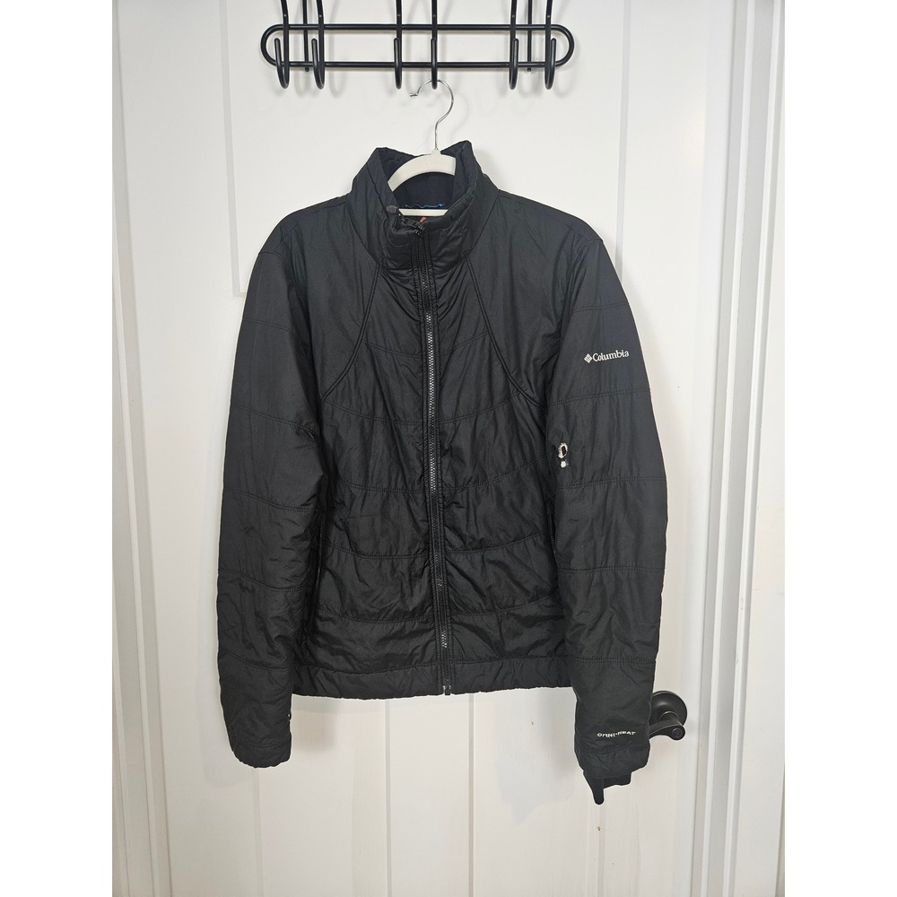 Columbia Interchange Omni-Heat Puffer Jacket Mens XL Black Full Zip Quilted